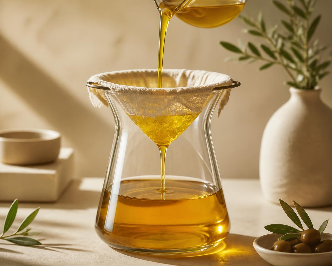 Settling and filtering groundnut oil before packing